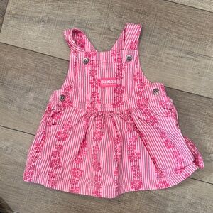 Vintage OshKosh B'gosh Pink and White Striped Floral Dress